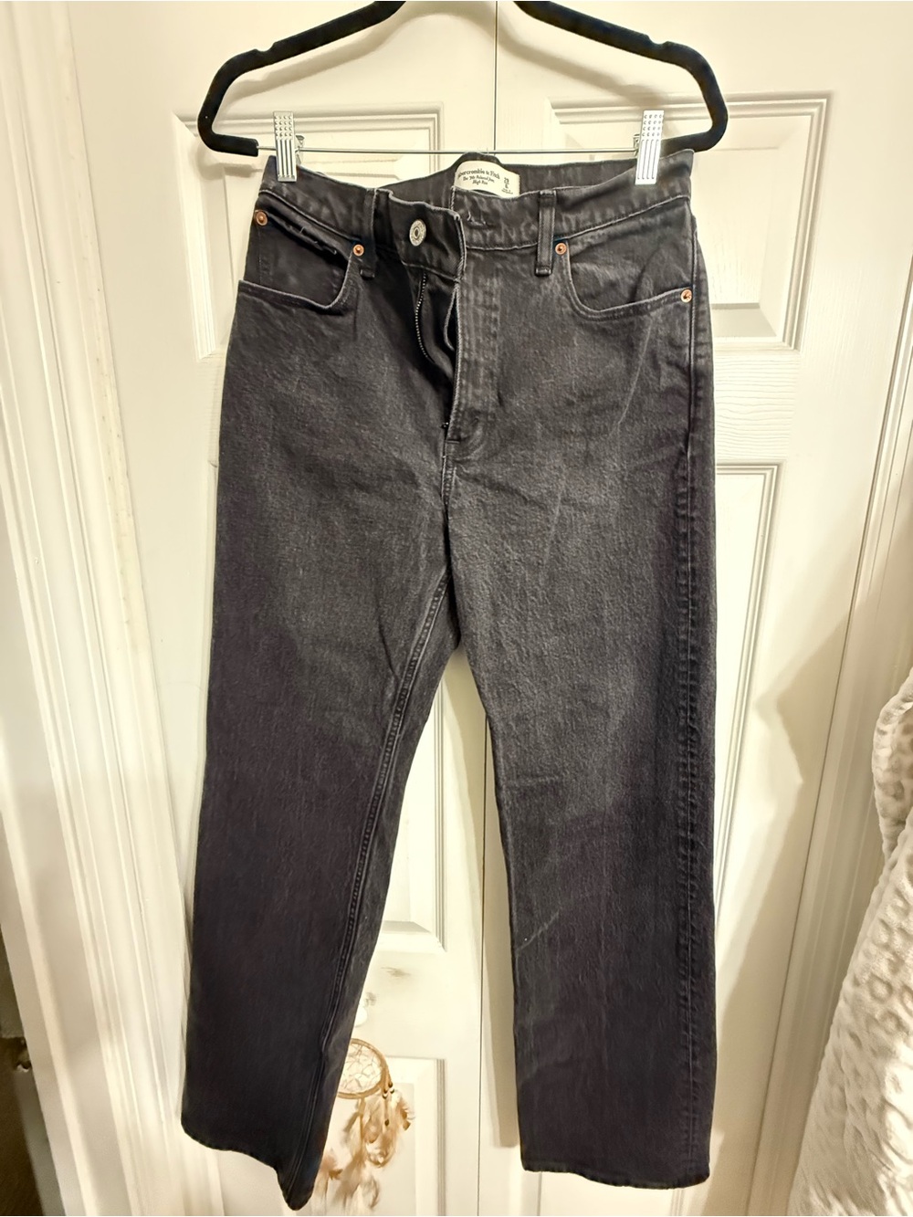 Abercrombie & Fitch Black Straight-Leg Jeans
